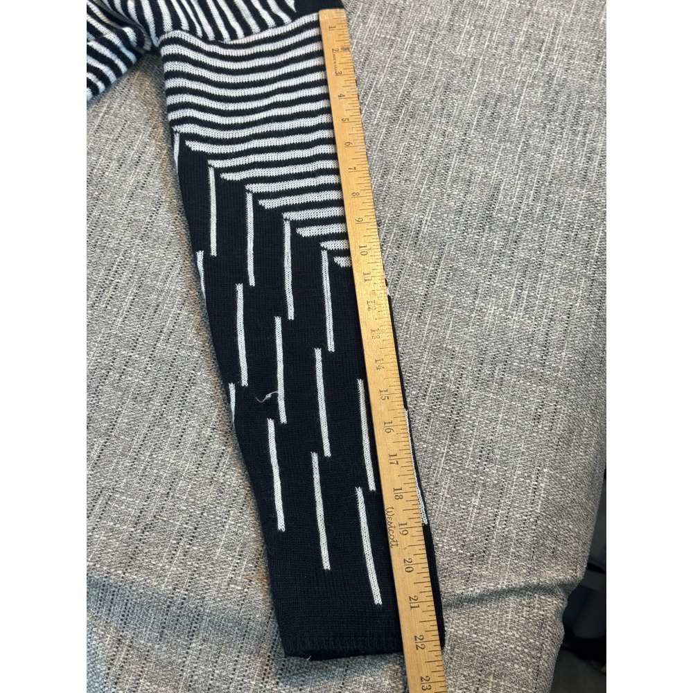 Nic + Zoe Womens Hazy Stripe Lightweight Sweater. Size Medium Brown White Black - Picture 4 of 11